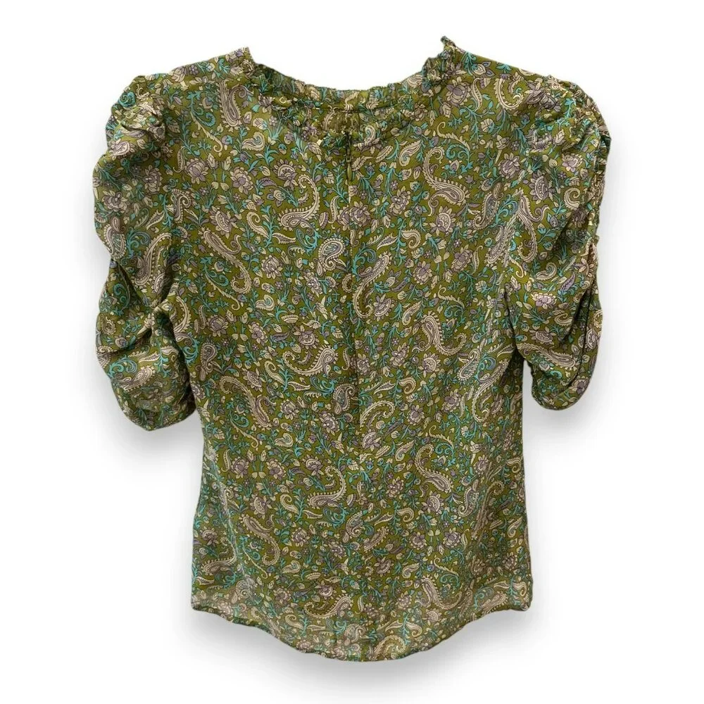 Veronica Beard Paisley Half Sleeve Silk Blouse - Picture 5 of 5